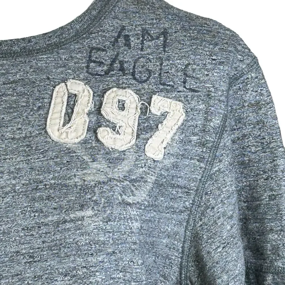 American Eagle Shirt Size Medium Gray Embroidered Athletic Pacific Graphic Tee